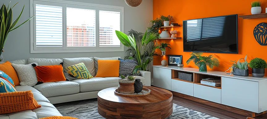 Alternative Methods: Using Wallpaper or Wall Decals for an Orange Accent