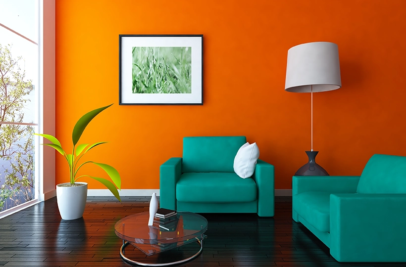 Aqua and Orange Colour Scheme