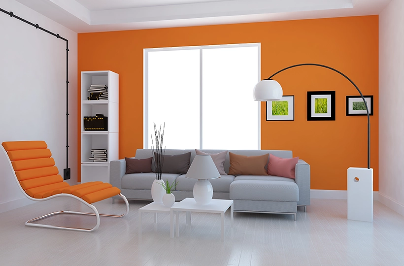 White and Orange Colour Scheme