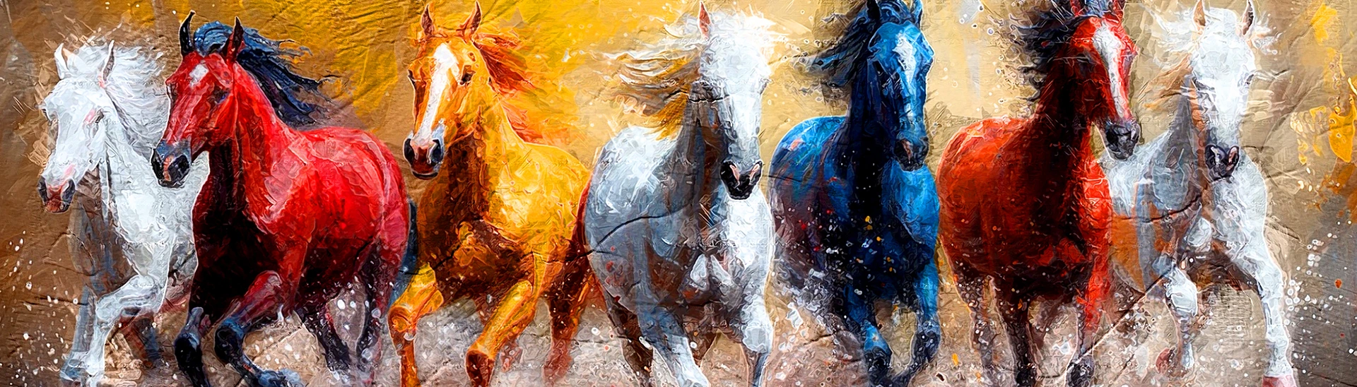 7 Running Horses Painting Vastu for Your Home and Office  7 Running Horses Painting Vastu for Your Home and Office