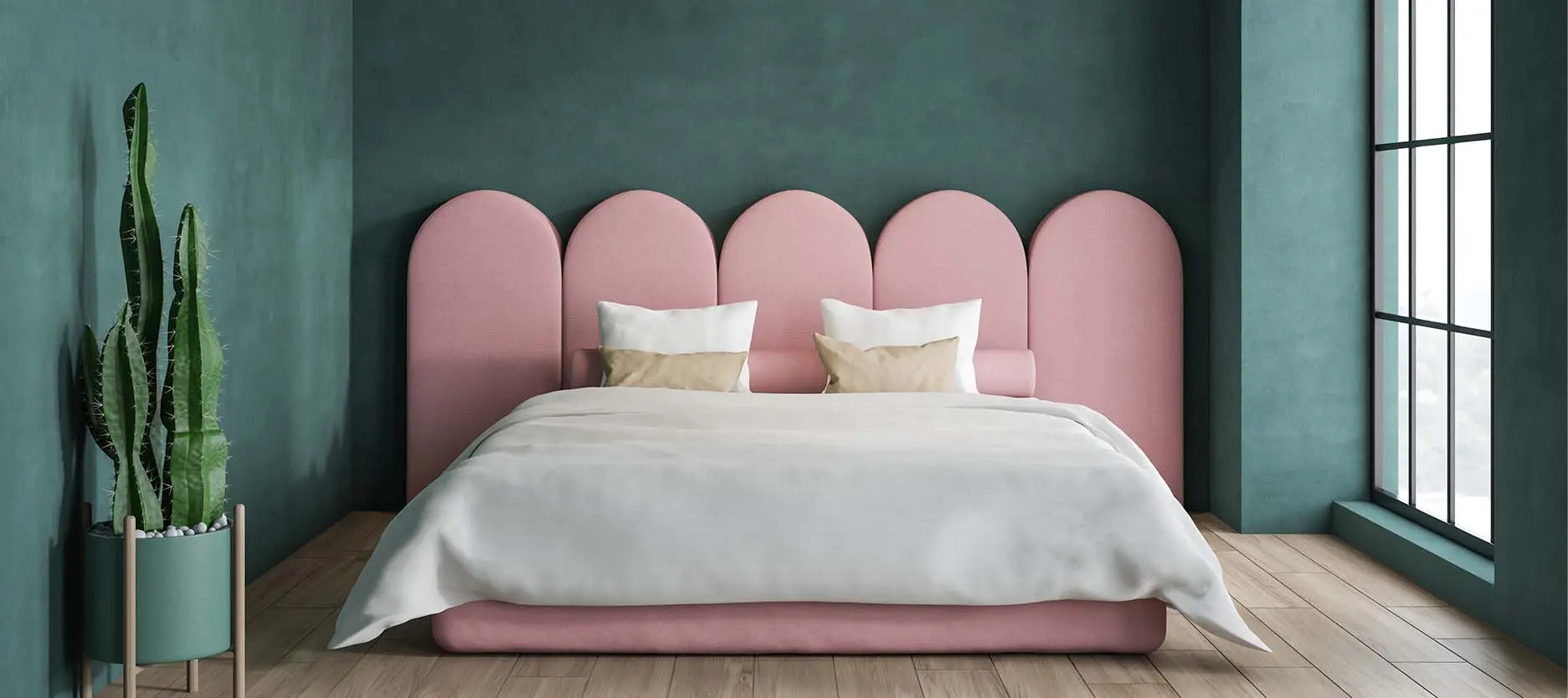 Pink Two Colour Combination for Bedroom Walls : Design Ideas with ...